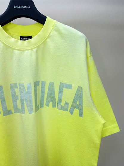 BALENCIAGA TAPE TYPE T-SHIRT YELLOW FLUO