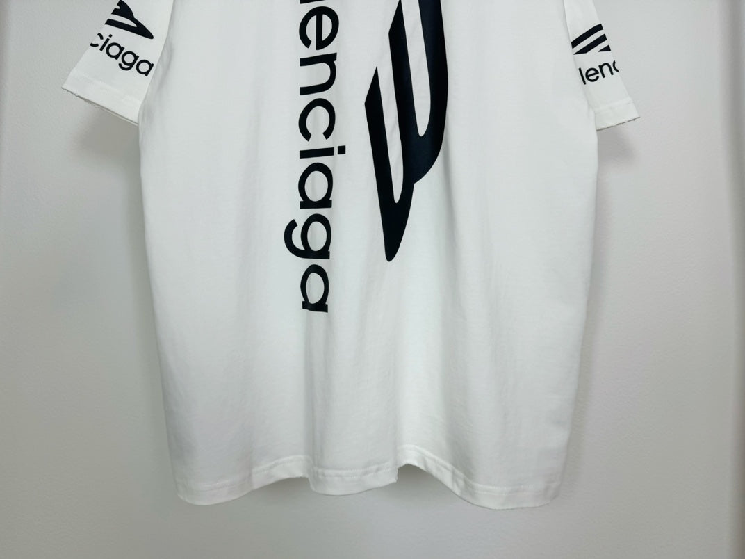 BALENCIAGA 3B LOGO T-SHIRT WHITE