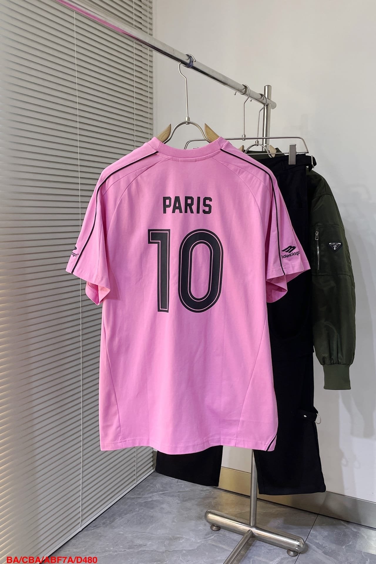 BALENCIAGA PARIS SOCCER T-SHIRT PINK