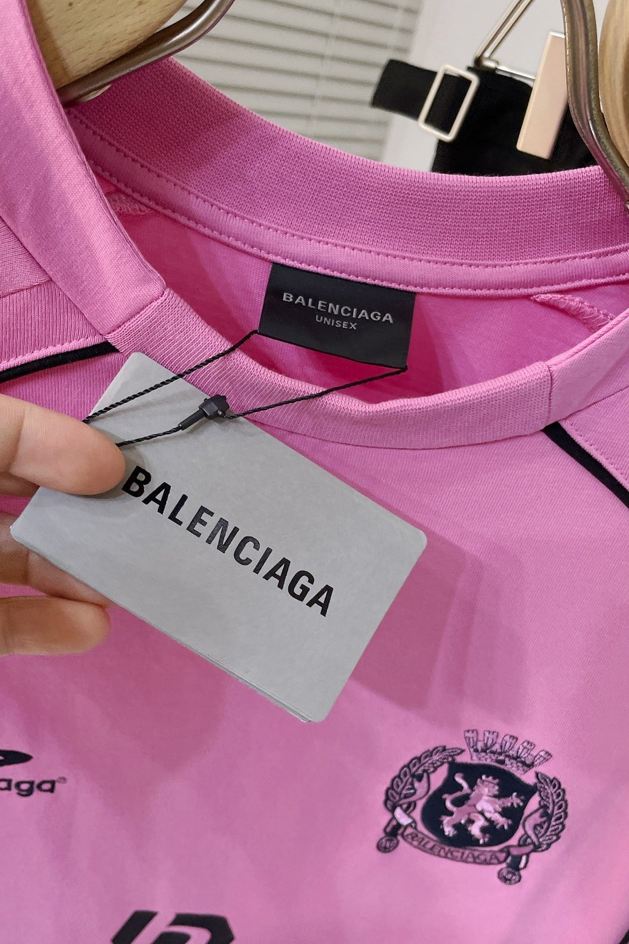 BALENCIAGA PARIS SOCCER T-SHIRT PINK