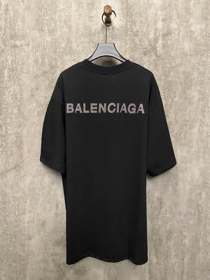 BALENCIAGA BACK STRASS T-SHIRT BLACK