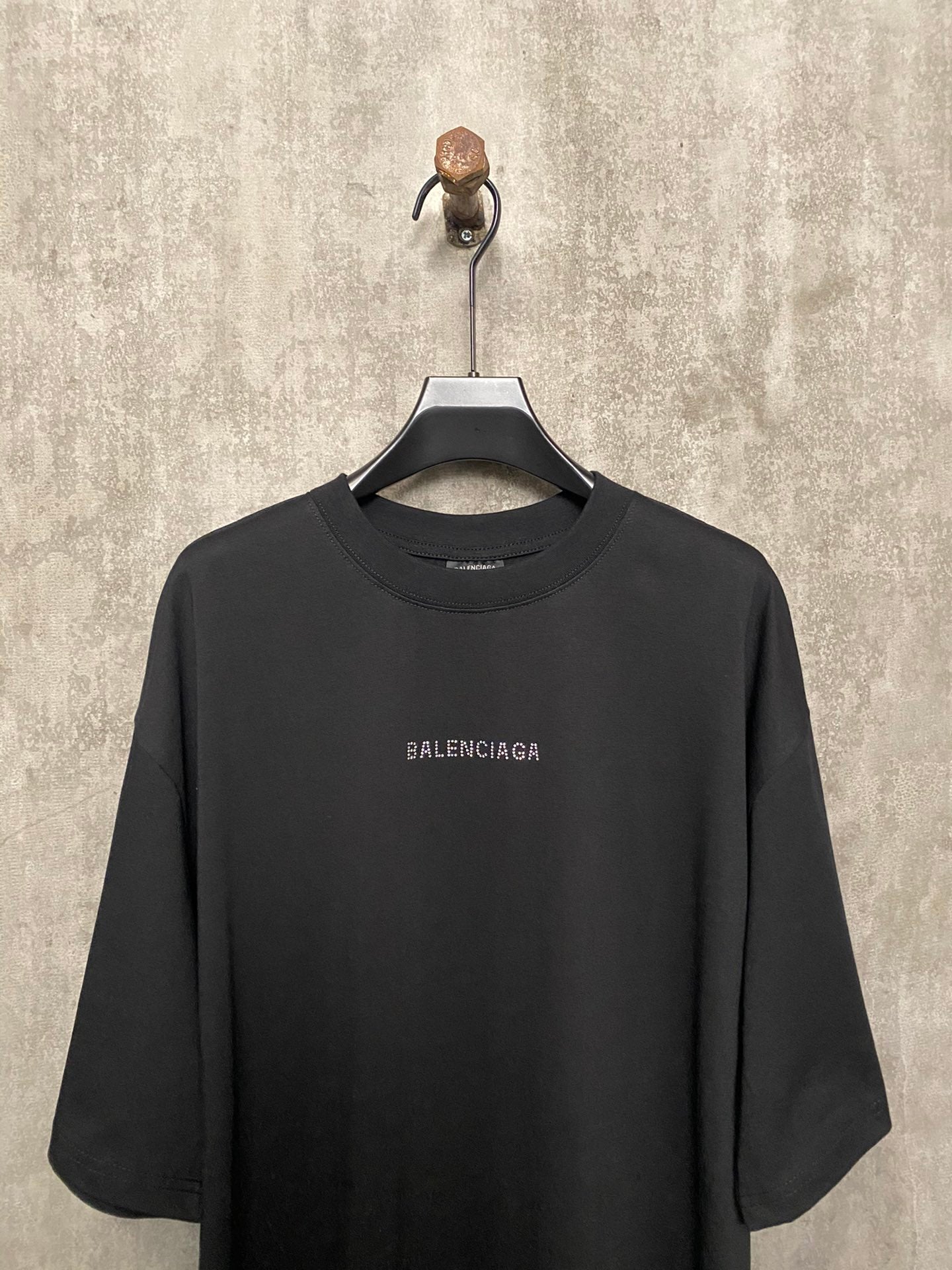 BALENCIAGA BACK STRASS T-SHIRT BLACK