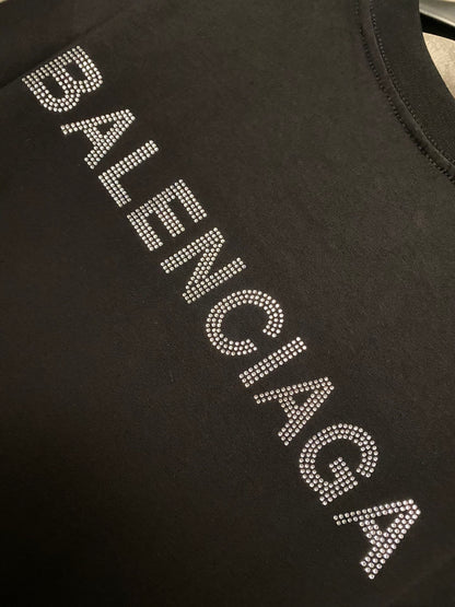 BALENCIAGA BACK STRASS T-SHIRT BLACK