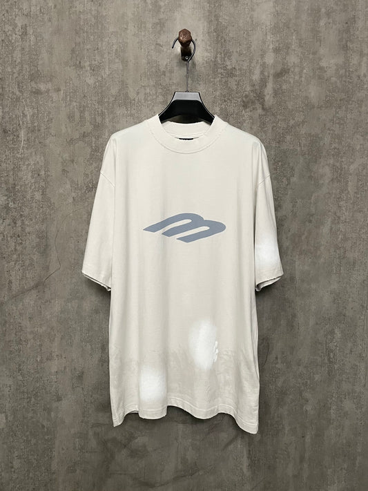 BALENCIAGA 3B STENCIL T-SHIRT WHITE