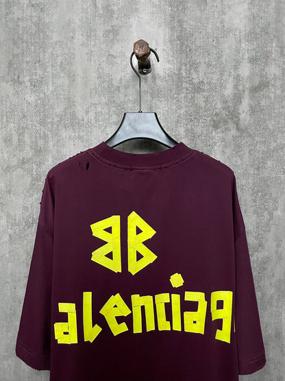 BALENCIAGA TAPE TYPE T-SHIRT DARK RED