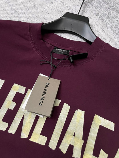 BALENCIAGA TAPE TYPE T-SHIRT DARK RED