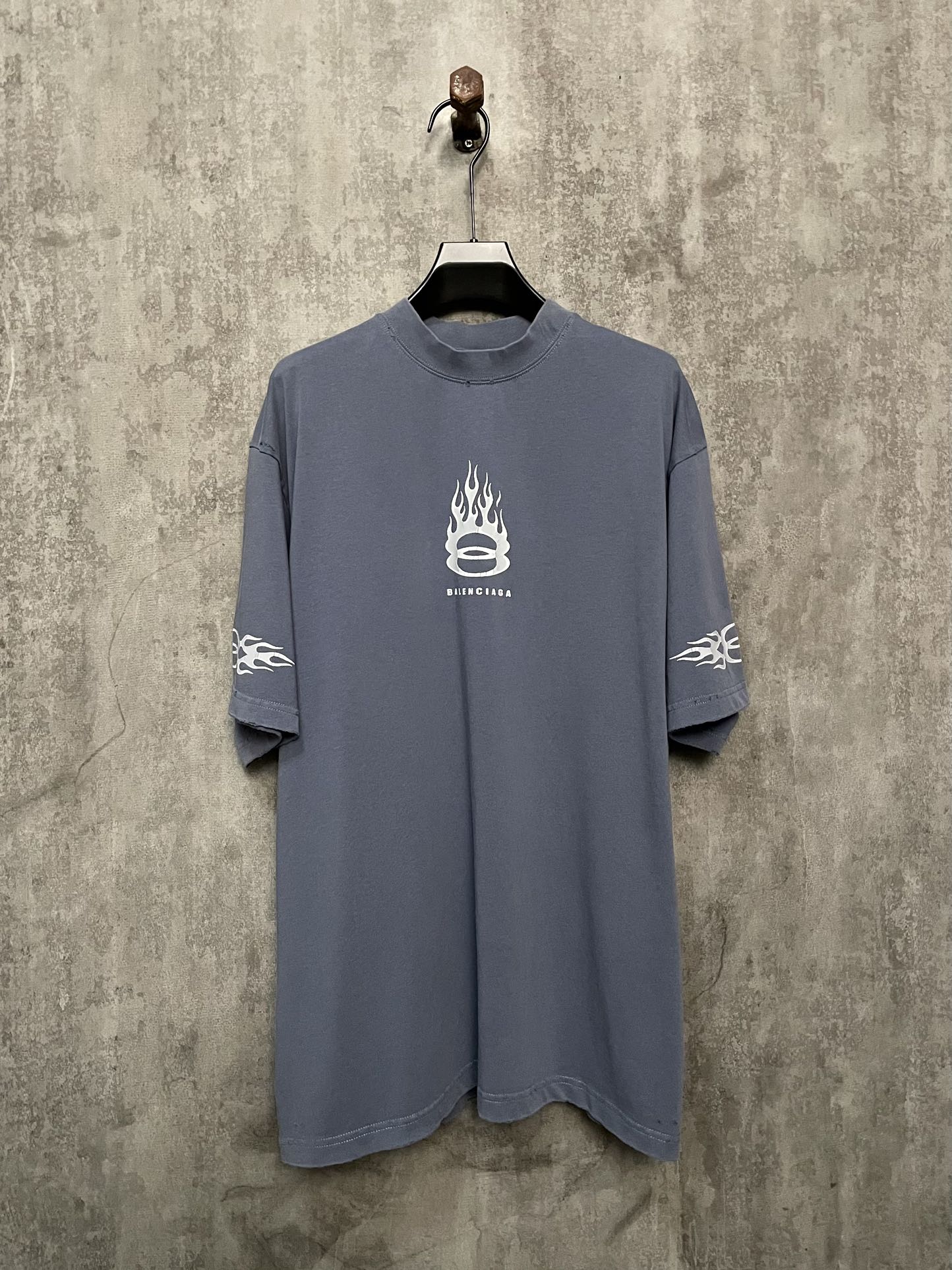 BALENCIAGA BURNING UNITY T-SHIRT BLUE