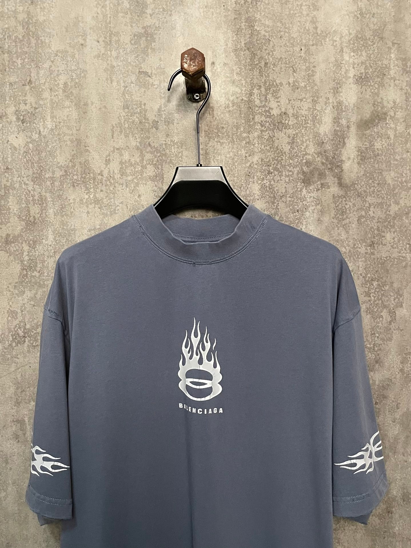 BALENCIAGA BURNING UNITY T-SHIRT BLUE