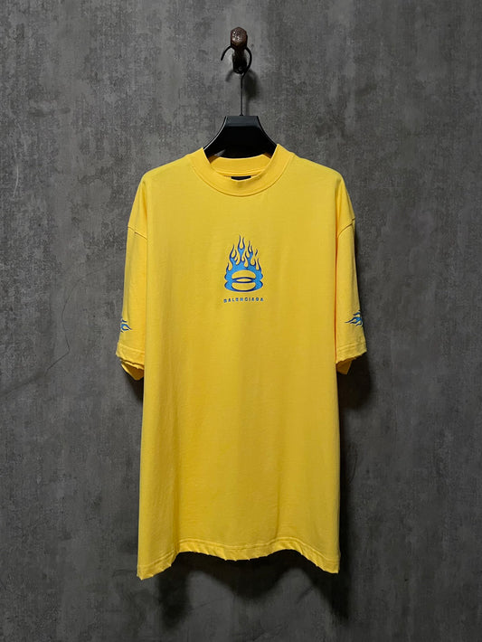 BALENCIAGA BURNING UNITY T-SHIRT YELLOW