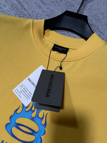 BALENCIAGA BURNING UNITY T-SHIRT YELLOW