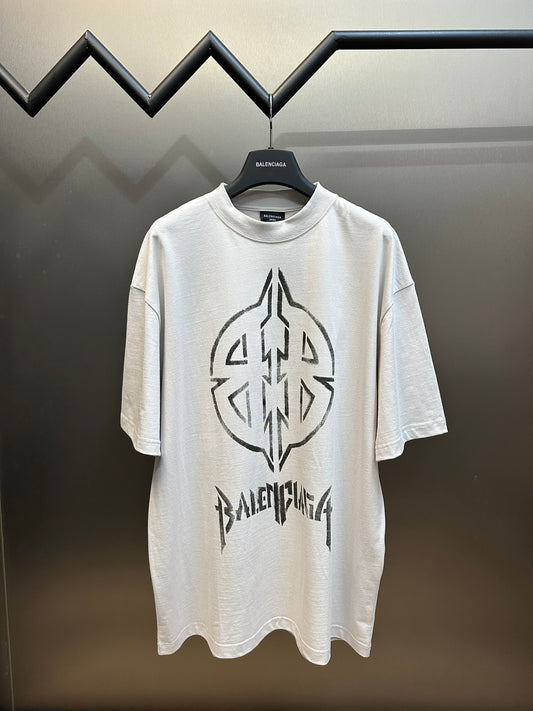 BALENCIAGA METAL BB STENCIL T-SHIRT WHITE