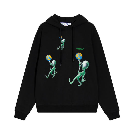 OFF-WHITE ALIEN ARROW SKATE HOODIE BLACK/GREEN