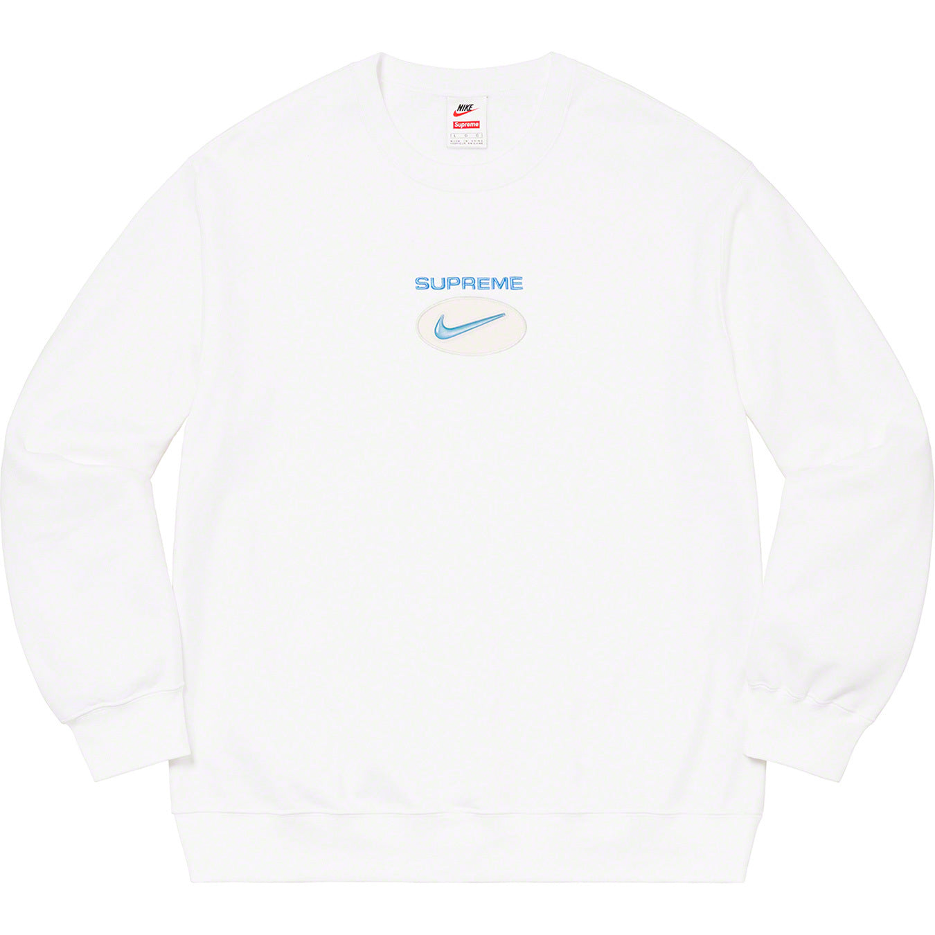 SUPREME NIKE JEWEL CREWNECK WHITE