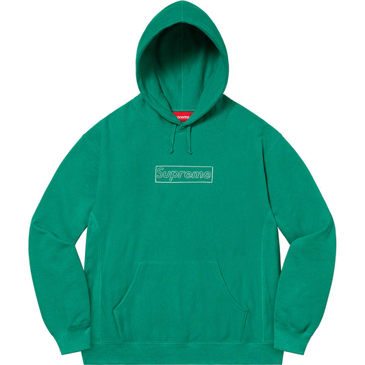 SUPREME KAWS CHALK LOGO HOODIE LIGHT PINE