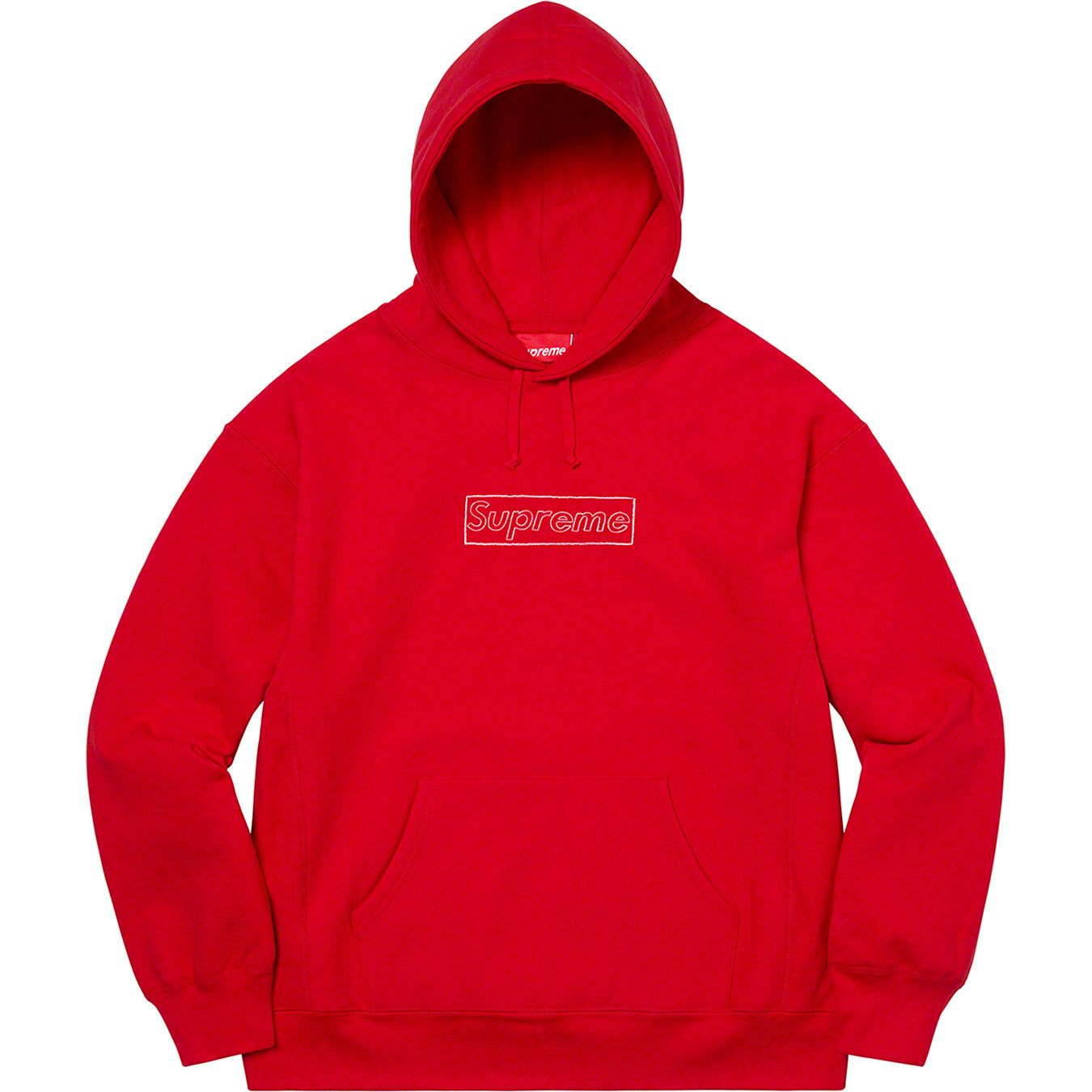 SUPREME KAWS CHALK LOGO HOODIE RED