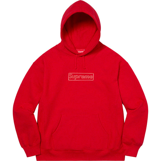 SUPREME KAWS CHALK LOGO HOODIE RED