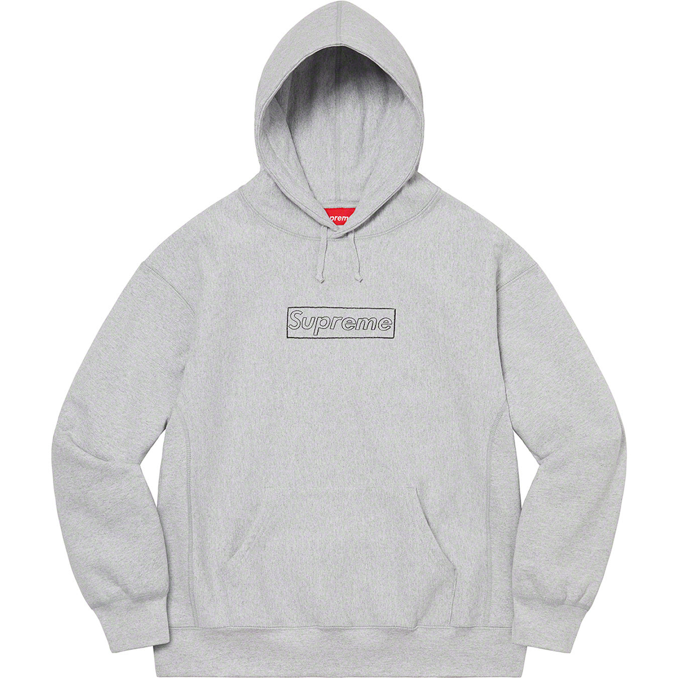 SUPREME KAWS CHALK LOGO HOODIE HEATHER GREY