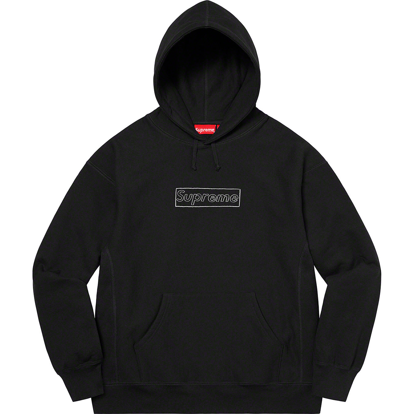 SUPREME KAWS CHALK LOGO HOODIE BLACK