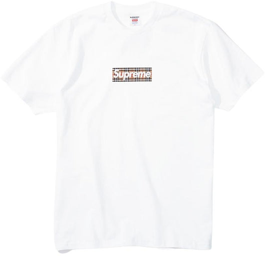 SUPREME BURBERRY BOX LOGO T-SHIRT WHITE