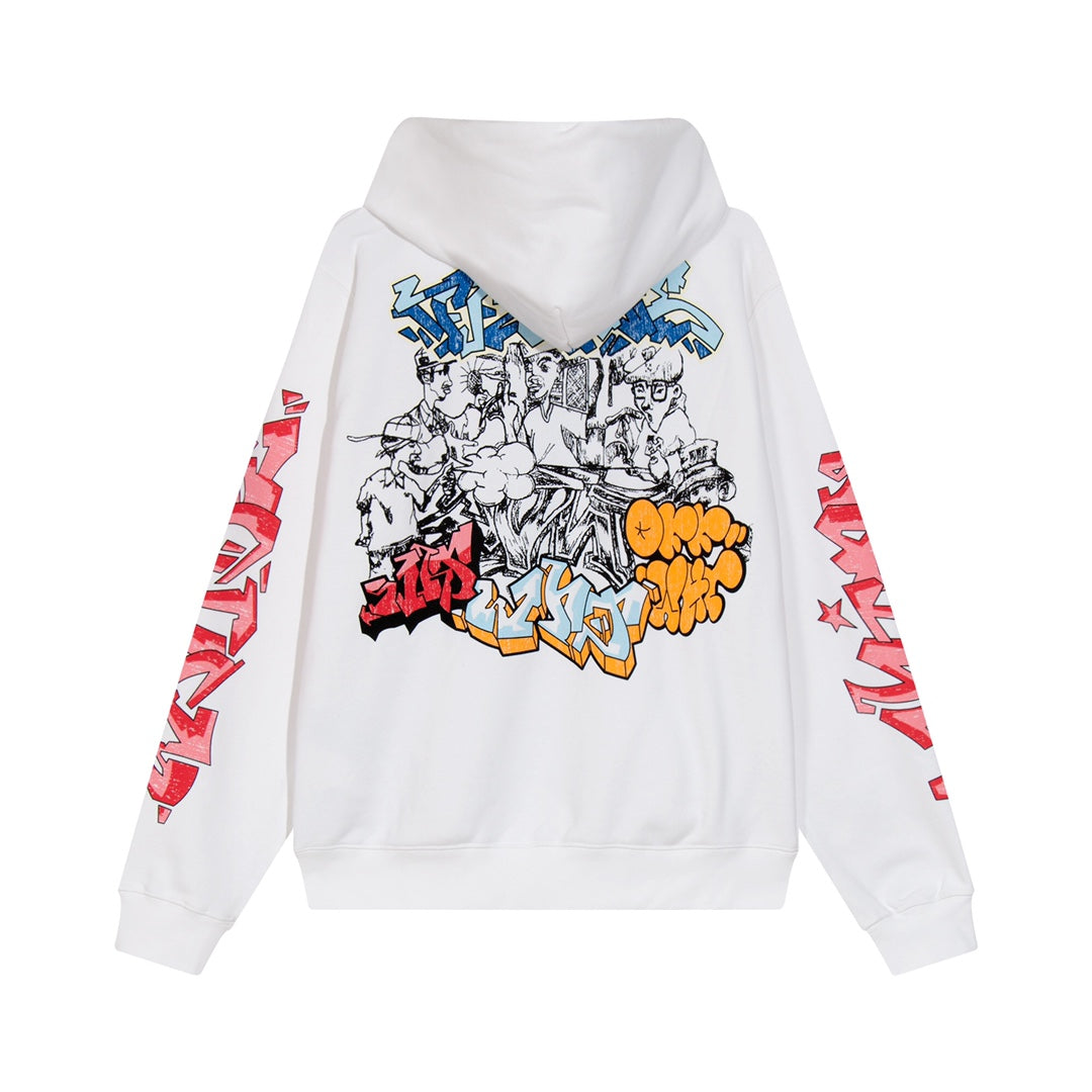 OFF-WHITE GRAFF WHT SKATE HOODIE WHITE