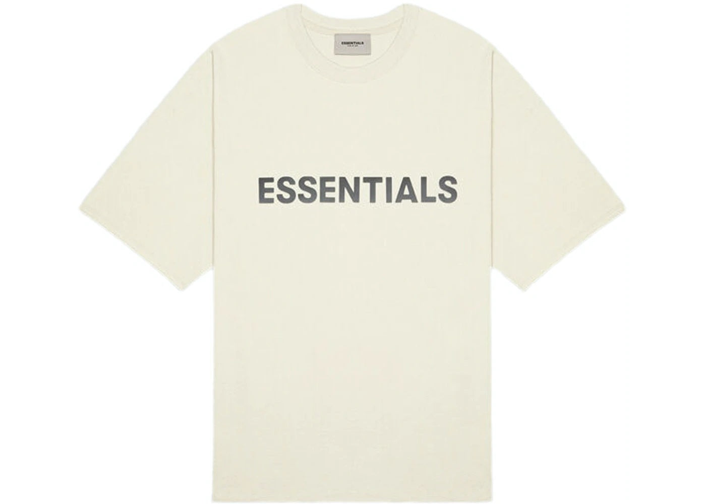 FEAR OF GOD ESSENTIALS BOXY T-SHIRT APPLIQUE LOGO BUTTERCREAM