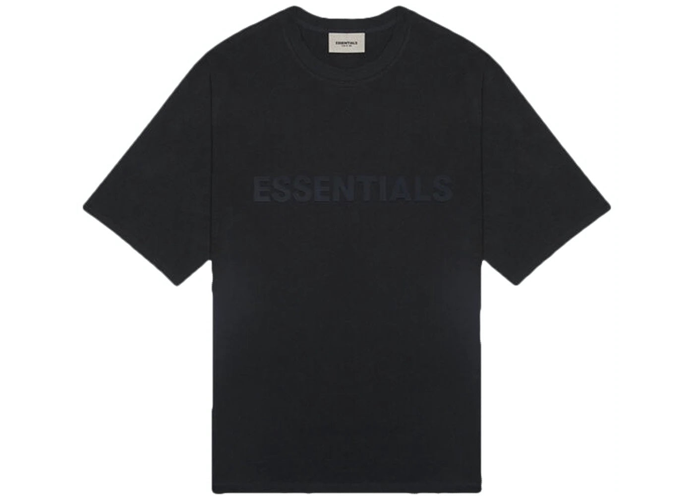 FEAR OF GOD ESSENTIALS BOXY T-SHIRT APPLIQUE LOGO BLACK