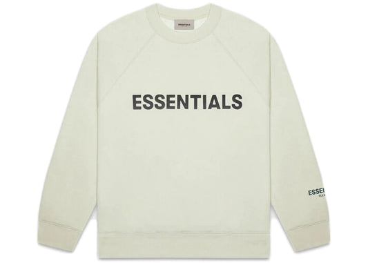 FEAR OF GOD ESSENTIALS CREWNECK APPLIQUE LOGO ALFALFA SAGE