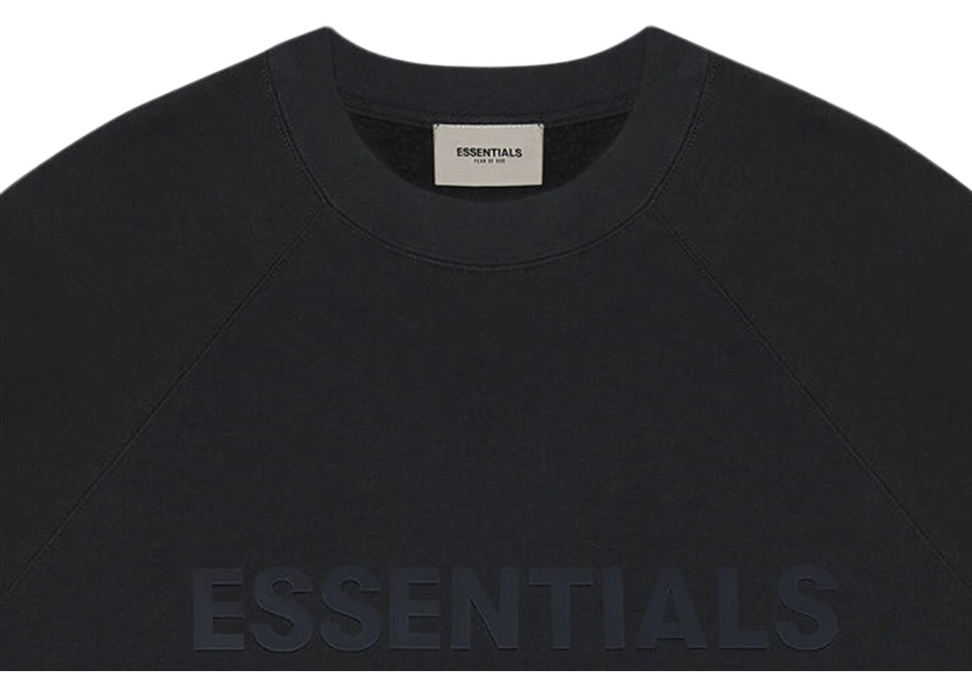 FEAR OF GOD ESSENTIALS CREWNECK APPLIQUE LOGO BLACK