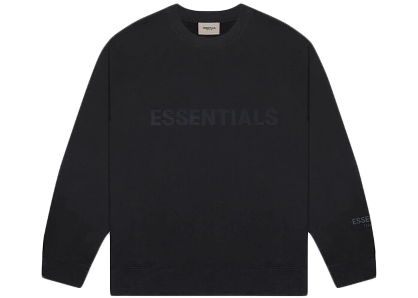 FEAR OF GOD ESSENTIALS CREWNECK APPLIQUE LOGO BLACK