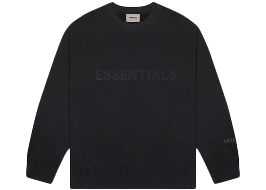 FEAR OF GOD ESSENTIALS CREWNECK APPLIQUE LOGO BLACK