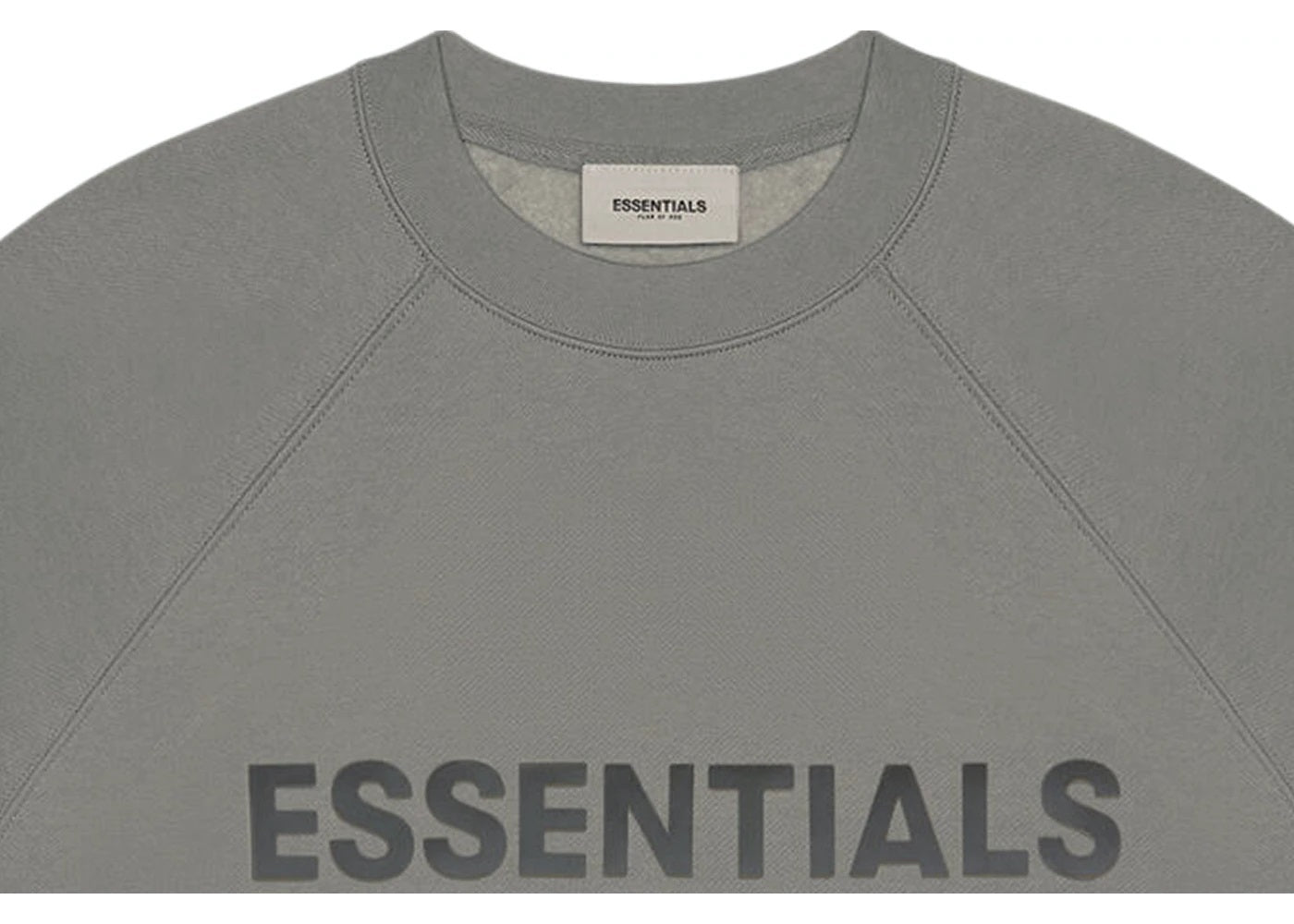 FEAR OF GOD ESSENTIALS CREWNECK APPLIQUE LOGO CEMENT