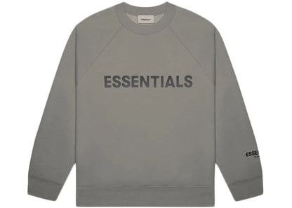 FEAR OF GOD ESSENTIALS CREWNECK APPLIQUE LOGO CEMENT