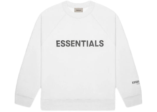 FEAR OF GOD ESSENTIALS CREWNECK APPLIQUE LOGO WHITE