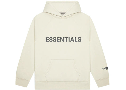 FEAR OF GOD ESSENTIALS APPLIQUE LOGO HOODIE BUTTERCREAM