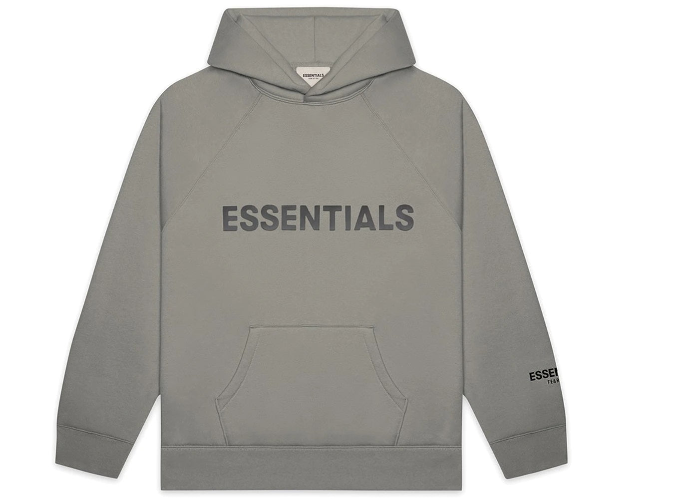 FEAR OF GOD ESSENTIALS APPLIQUE LOGO HOODIE CEMENT