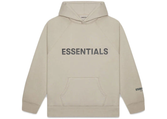 FEAR OF GOD ESSENTIALS APPLIQUE LOGO HOODIE OLIVE/KHAKI