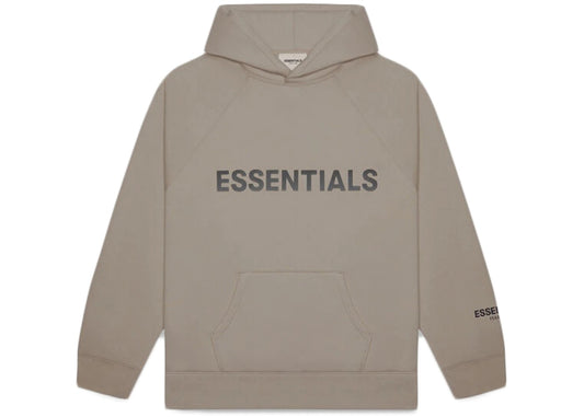 FEAR OF GOD ESSENTIALS APPLIQUE LOGO HOODIE TAUPE