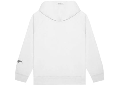 FEAR OF GOD ESSENTIALS APPLIQUE LOGO HOODIE WHITE