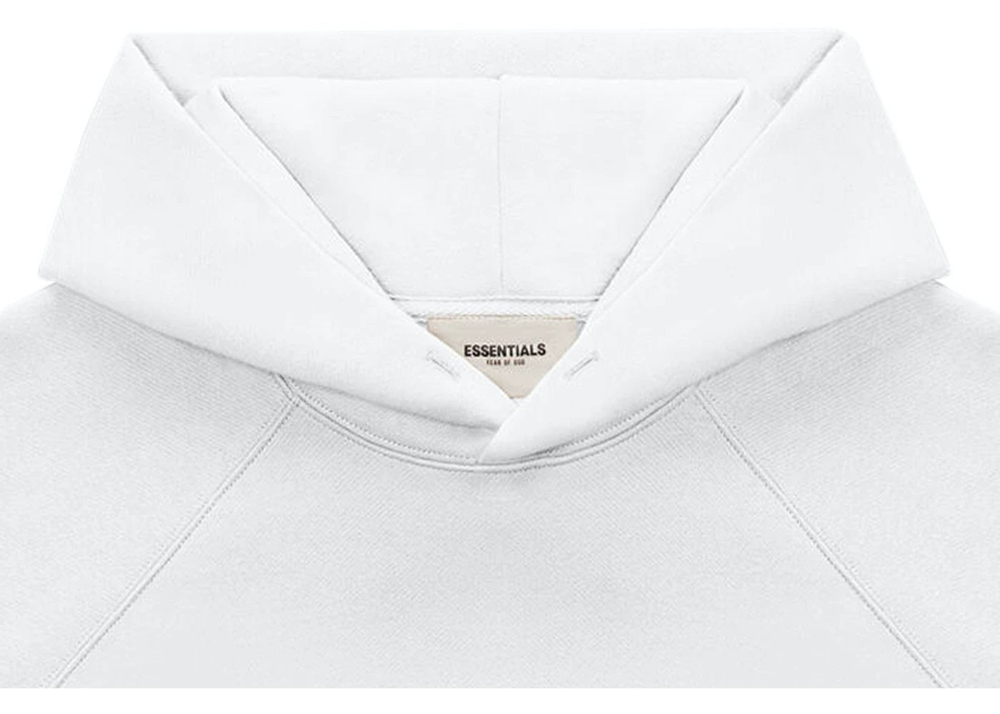 FEAR OF GOD ESSENTIALS APPLIQUE LOGO HOODIE WHITE