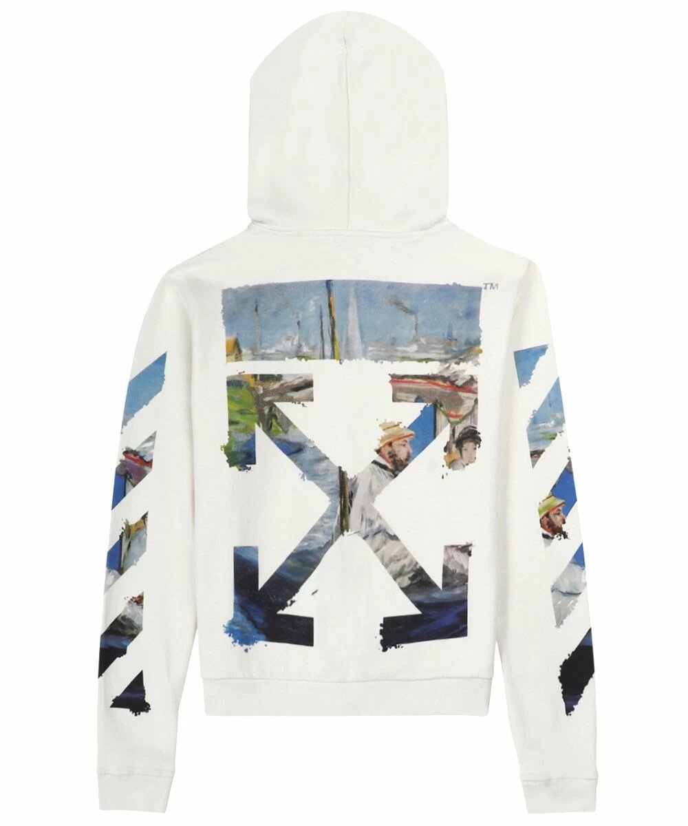 OFF WHITE DIAG PRINT ZIP UP HOODIE