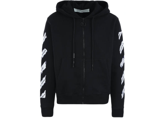 OFF WHITE AIRPORT TAPE ZIP UP HOODIE