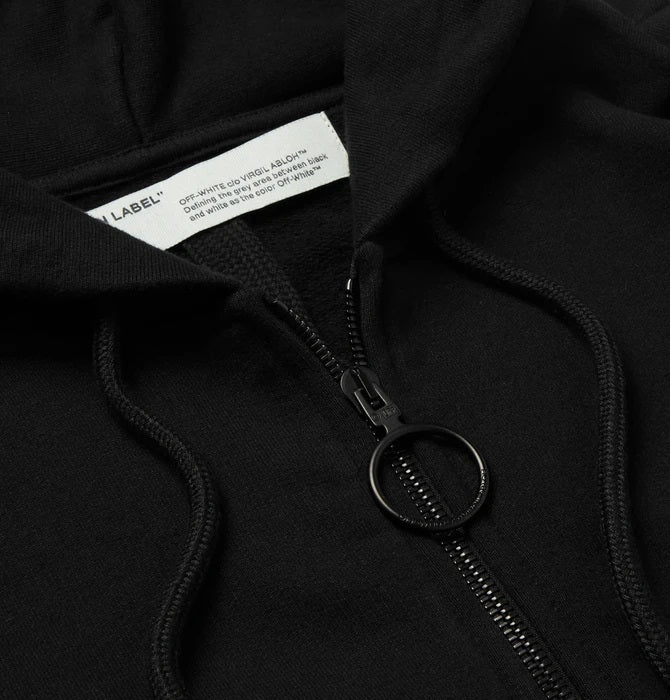 OFF WHITE TAPE ARROWS ZIP UP HOODIE