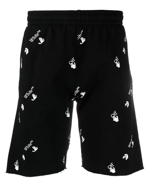 OFF WHITE ALL OVER LOGO PRINT SHORTS