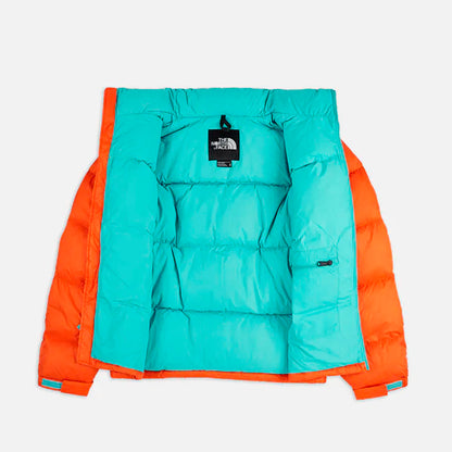 THE NORTH FACE 1996 RETRO NUPTSE 700 FILL PACKABLE JACKET RED ORANGE-TRANSANTARCTIC BLUE