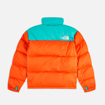 THE NORTH FACE 1996 RETRO NUPTSE 700 FILL PACKABLE JACKET RED ORANGE-TRANSANTARCTIC BLUE