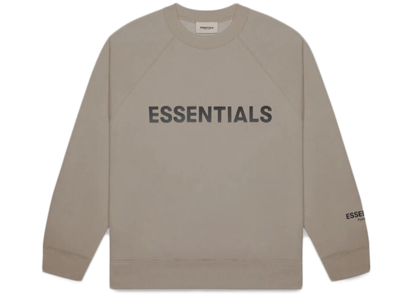 fear-of-god-essentials-crewneck-applique-logo-taupe-Drip Store Argentina