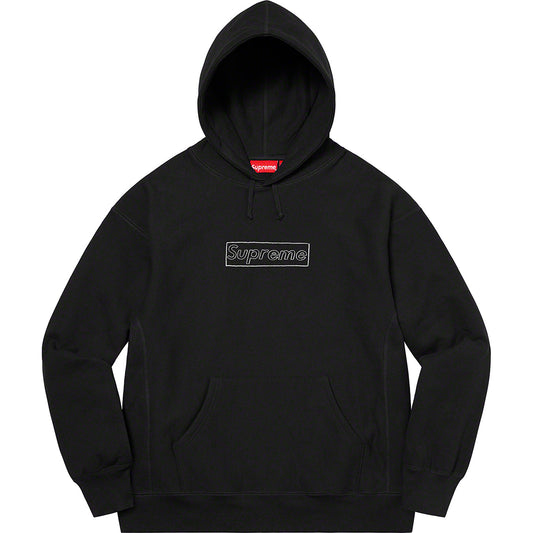 supreme-kaws-chalk-logo-hoodie-black-Drip Store Argentina