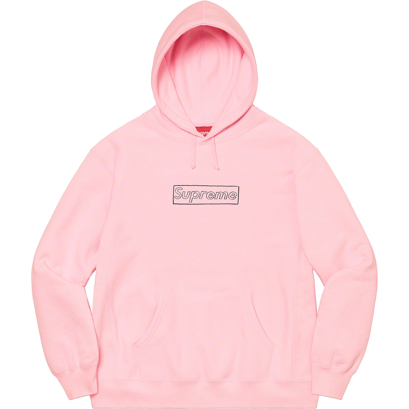 supreme-kaws-chalk-logo-hoodie-light-pink-Drip Store Argentina