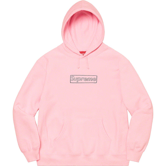 supreme-kaws-chalk-logo-hoodie-light-pink-Drip Store Argentina